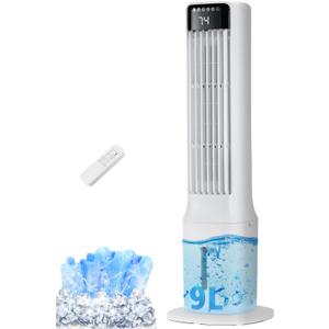 Uthfy Windowless Portable Air Conditioner, 41" Evaporative Air Cooler, Cooling Fans That Blow Cold Air, Remote, 24H Timer, 4 Ice Packs, Dual Water Tank, Tower Swamp Cooler Fan for Bedroom