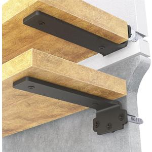Shelf Brackets, Floating Shelf Bracket 6 Pack 8 Inch, Heavy Duty Shelf Brackets 160 lbs Load Capacity, Metal L Brackets for Shelve with 1/5 Inch Thicked Novel Shape, Brackets for Wood Shelves, Black