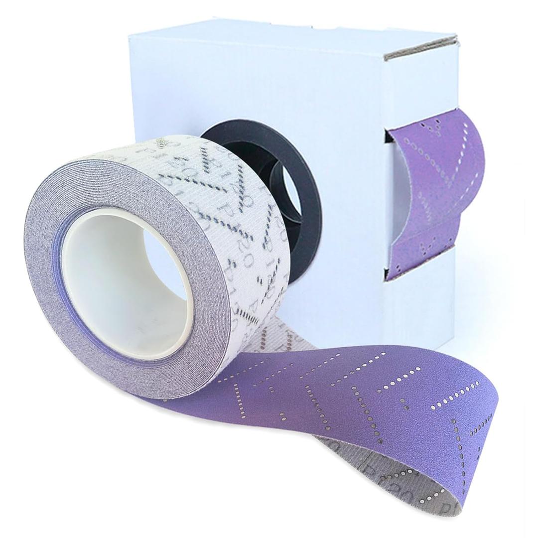 SUNBABA Porous Sandpaper Roll | 120 Grit Ceramic Abrasive Flocking Technology 2-3/4" Wide 13 Yard Dust Free Sanding for Wood Metal Polishing