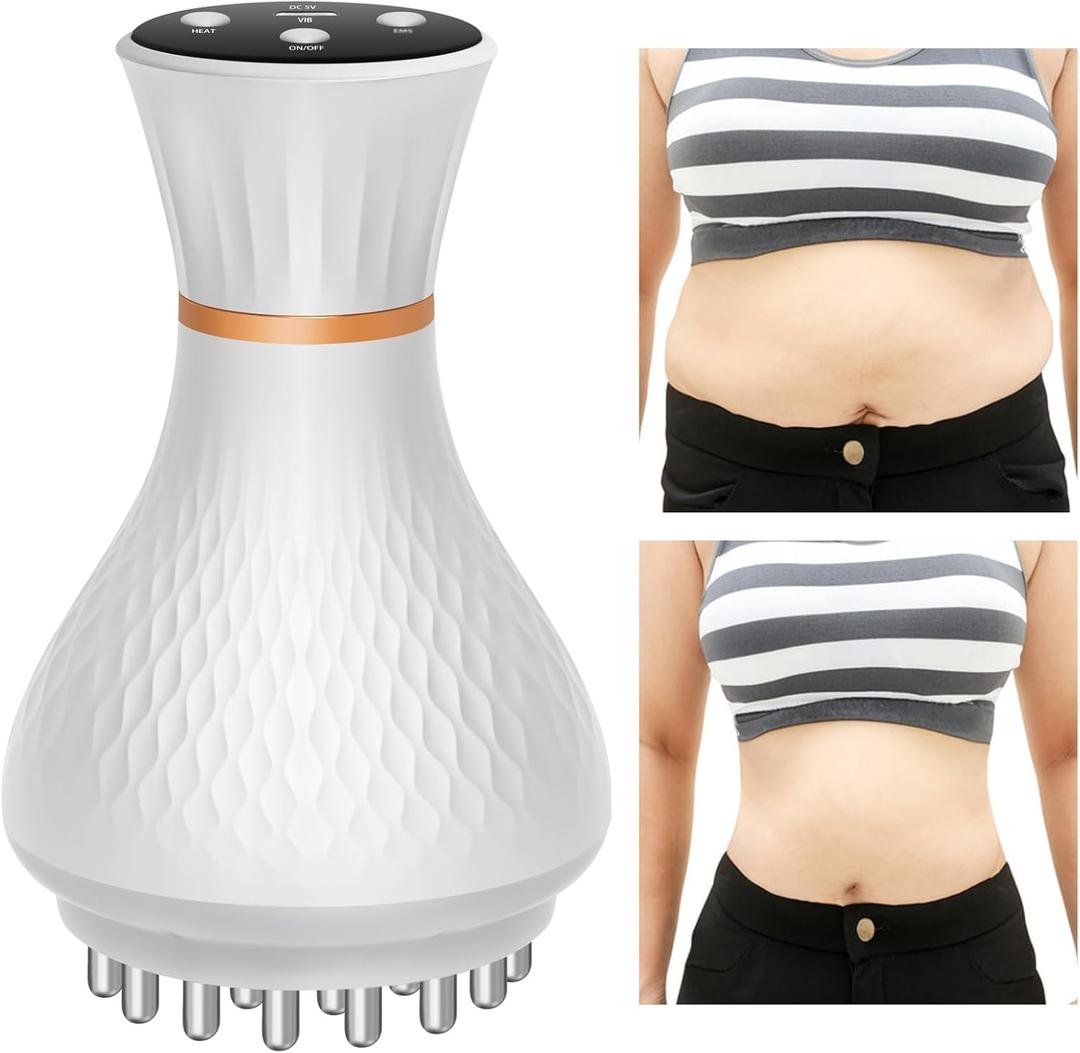 2 x Lymphatic Drainage Massager  Portable Cellulite Massage Tool with 19 Intensity Levels for Relaxing Neck, Legs, Arms & Belly