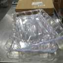 Prestee 12-Pack Serving Tray - 9x13 Inches Disposable Rectangular Plastic Food Tray for Parties and Events - Clear Platters for Dessert Table Displays, Appetizers, Snacks, and More