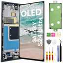 OLED Galaxy S24 Ultra Screen Replacement for Samsung Galaxy S24 Ultra 5G LCD Screen Touch Digitizer Display Pantalla with Frame Tool kit SM-S928U Support Fingerprint (Titanium Black)