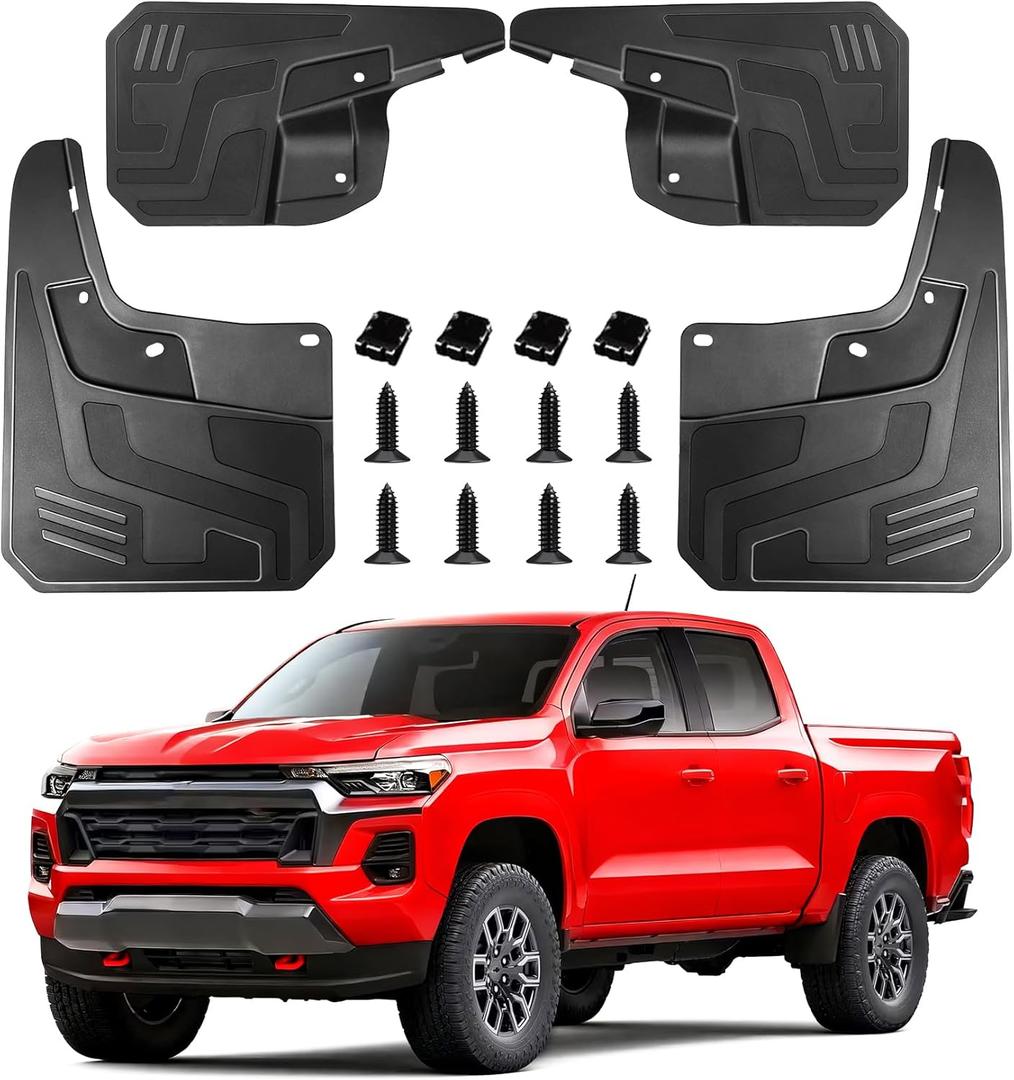 Mud Flaps for Chevrolet Colorado 2023-2026,Heavy Duty Fender Front Rear Mudguard Fit Colorado Accessories 2023 2024 2025 2026,All Weather Splash Guards Tire Protector No-Drill 4PCS Fender Flares