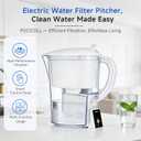 Electric Water Filter Pitcher for Tap and Drinking Water,Long-Life FilterRemoves 99% Lead, BPA-Free, Fits Fridge, for Tap Water Purification (White)
