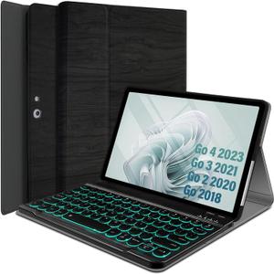 Backlit Keyboard Case for Microsoft Surface Go 4 2023 /Go 3 2021 /Go 2 2020 /Surface Go 2018 Tablet,7 Colors Backlight Magnetic Detachable Wireless Keyboard with Premium PU Cover Case