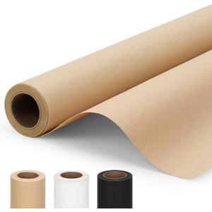15" x 456"(38') Brown Wrapping Craft Paper Roll, Easel Paper Roll, 75GSM
Kraft Wrapping Paper, Used for Gift Wrapping, Bouquets, Art Table Covers, Moving & Shipping, Banners