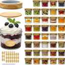 Accguan Mini Mason Glass Canning Jars,4 OZ Jelly Jars With Woodgrain Lids and Bands,Ideal for Honey,Jam,Wedding Favors,Shower Favors,Small Pice Jars 40 PACK
