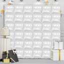 36 Piece XL White Square Foil Balloon Wall Screen Double Sided Square Balloon Screen Tunnel Arch Kit Mylar Square Balloons For Baby Shower Graduation Prom Birthday Party Decorations (White)