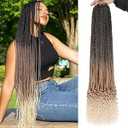 30 Inch Goddess Box Braids Crochet Hair with Curly Ends 8 Packs Pre-looped 3X Goddess Braids Easy to Install Synthetic Boho Box Braiding Hair Extensions for Women (15Strands/ pack 1B27613#)
