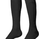 KEKING® Zipper Compression Socks for Men Women, Open Toe, 20-30mmHg Firm Support Knee High Zipper Compression Stockings for Wide Calf - Varicose Veins, DVT, Shin Splints, Edema, Nursing, Black 3XL