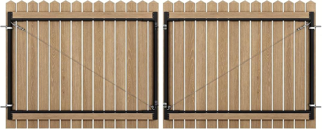 CCBOYSHARDWARE 60"-96" Wide Adjustable Anti-Sag Gate Frame Kit, Black,2 Pcs