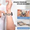 Nylon Braided Watch Bands Compatible with iWatch Series 11/10/9/8/7/6/SE/5/4/3/2/1, Sport Strap for 38mm/40mm/41mm/42mm Women Men, Stretchy Nylon Band with Zinc Alloy Parachute Buckle
