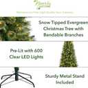 Nearly Natural 8ft Pre-Lit Snow Tip Pine Artificial Christmas Tree 660 LEDs