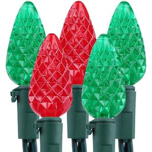 Brizled Red & Green C5 Christmas Lights, 33ft 100 LED Christmas Lights, Connectable 120V UL Certified Mini Xmas Light String Faceted Xmas Light for Christmas Tree Party Roof Indoor Outdoor Decor