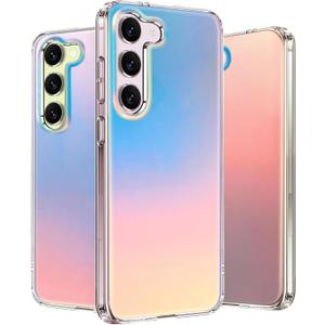 for Samsung Galaxy S23 Case Holographic Iridescent Unique and Aesthetic Shockproof Phone Case for Girls and Women Translucent Iridescent Bumper Protective Cases for Galaxy S23 Cover