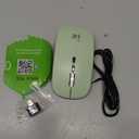 HOTLIFE LED Wireless Mouse, Slim Rechargeable Silent Portable USB Optical 2.4G Wireless Bluetooth Two Mode Computer Mice with USB Receiver and Type C Adapter (Green)