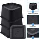 ANNKUT Bed Risers 4 Inch Heavy Duty, Furniture Risers for Bed Desk Table Sofa CouchOversized Bed Lifts Risers, Support up to 5000 Lbs(4 Pack Black)
