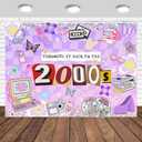 Early 2000s Backdrop 10x7ft Y2k Theme Retro Fashion Throwback The 00s Happy Birthday Party Decorations Photography Background for Girls Banner Photo Studio Props (10x7ft)