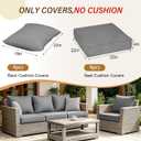 22X22 Inch Patio Cushion Covers Replacement, Water Resistant UV Resistant Polyester Outdoor Chair Patio Furniture Cushion Covers with Adjustable Straps, Hidden Zipper & Piped Edges,Light gray