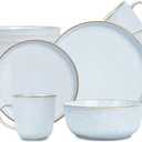 Taocigou 16-Piece Ceramic Dinnerware Sets For 4, Plates And Bowls Sets Dishes Service Sets For Kitchen And Dining, White Dishes Set For 4