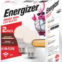 XTREME Energizer Smart Wi-Fi LED Light Bulb, Warm White, 60W, 800 Lumens, Compatible with Alexa, Google Assistant and Siri, Control from Anywhere with App, Custom Schedules, 2-Pack