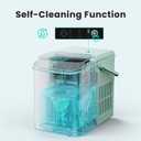 OLIXIS Countertop Ice Maker Machine with Handle, Auto-Cleaning Portable Ice Maker with Basket & Scoop, 26lbs in 24Hrs & 9 Cubes in 6 Mins, 2 Cube Sizes, for Home Party Camping RV, Green