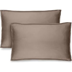 Bare Home Standard Pillow Sham Covers - Set of 2 - Premium 1800 Ultra-Soft Microfiber - Double Brushed - Stain & Fade Resistant - Bed Pillow Shams - Pillows Not Included (Set of 2, Taupe)