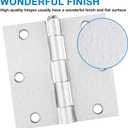 18 Pack Brushed Nickel 3.5 Inch Door Hinge for Doors Interior Door Hinges Bathroom Pantry Bedroom Satin Nickel Door Hinges 3 1/2" Sliver Hinges Removable 3-1/2 Square Hinges Hardware