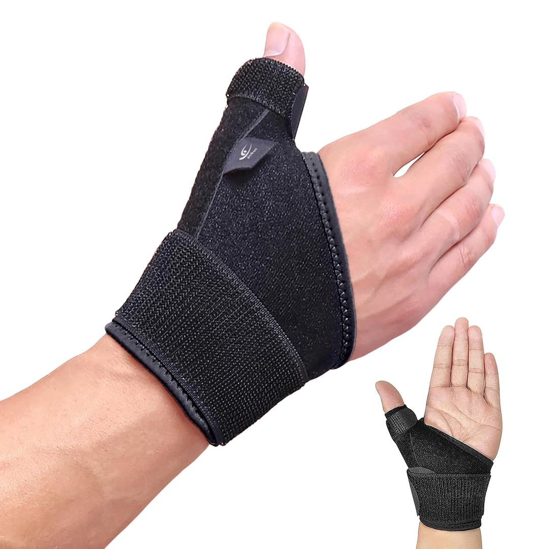 HiRui Wrist Brace Thumb Brace with Splints for Men and Women, Wrist Stabilizer Support for Carpal Tunnel Arthritis Sprains Tendonitis Recovery Pain Relief, Adjustable (Right Hand - Left Hand)