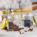 1.5 oz Clear Hexagon Jars,Small Glass Honey Jars With Lids(golden),Mason Jars For Herbs,Foods,Jams, Liquid,Party Favor,Mini Spice Jars For Storage 30 Pack