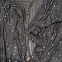 SweatyRocks Women's Sheer Mesh Crop Shrug 3/4 Sleeve Sequin Bolero Glitter Lightweight Cardigan Jacket (Black), Small