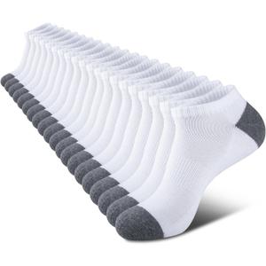 COOVAN 10 Pairs Mens Cushion Ankle Socks Men 10 Pack Low Cut Comfort Breathable Casual Socks (Small-Medium)