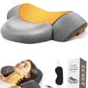 VANJUNBILL Neck Massager Pillow, 3-in-1 Neck Pillow, Massage Neck Hump for Shoulder Relief,Relieves Deep Tissue by Heating and Stretching,Ergonomic Cervical Traction Suppor - Dark Gray