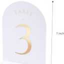 UNIQOOO White Arch Wedding Table Numbers with Stands 1-15, Gold Foil Printed 5x7 Double sided Acrylic Signs and Holders, Perfect for Centerpiece, Reception, Decoration, Party, Anniversary, Event