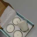 Set of 4 White Votive Candles, Clear Glass Filled Unscented Soy Wax Candle for Home Dcor Weddings Spa Holidays Party and DIY