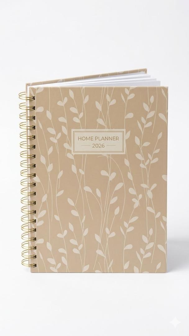 SUNEE Home Planner 2026, Work from Home Planner w/Stickers, JAN 2026  DEC 2026, Monthly Budget Planner, Checklists for Routines and Goals, Monthly Calendar, GiftReady Pack, Poly Laminated Cover,Vine