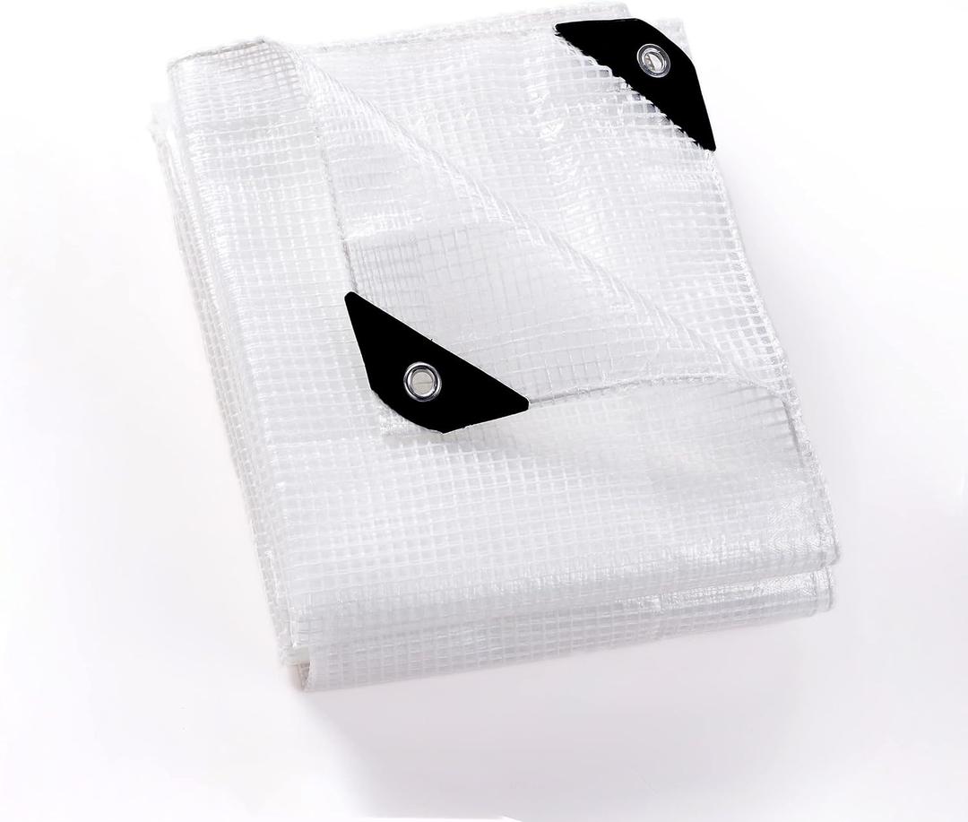 GUARD SHIELD Clear White Tarp Heavy Duty 20x40 Feet Waterproof for Greenhouse Outdoor Garden Poly Cover UV Resistant 3x3 Weave 10mil