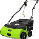 GreenSweep V2 - Artificial Grass Electric Sweeper Rake Vacuum 45L Collection Bag,5 Adjustable Heights, Foldable Handle