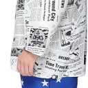 EraSpooky Mens Fake News Anchor Costume, News Reporter Journalist Outfits, Adult Patriotic Suit with Hat, Tie and Press Pass (XL)