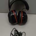 Bluetooth 5.4 Hearing Protection AM FM Radio Headphones with Digital Display, 30 SNR Noise Reduction Safety Earmuffs with Rechargeable 2000 mAh Large Battery, Ear Protector for Mowing Lawn Work (Black)