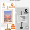 Adjustable Tabletop Easel Stand, Picture Easels for Display Up to 29" H, Metal Picture Frame Holder Stand Table for Art, Photo (Gold)
