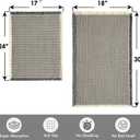 MIULEE Set of 2 Waffle Bathroom Rugs, Boho Bath Rugs Non Slip Washable, Super Absorbent Bath Mats, Ultra Soft Rubber Backed Shower Mats for Bathroom Floor, Tub, Dark Grey & Yellow, 17"x24"+18"x30"