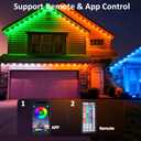DIERLIGHT RGB Permanent Outdoor Lights, 200FT Smart LED Eaves Lights with APP & Remote Control, IP67 Waterproof Outdoor String Lights for Christmas, Halloween,Party, Garden, Patio, House Decor