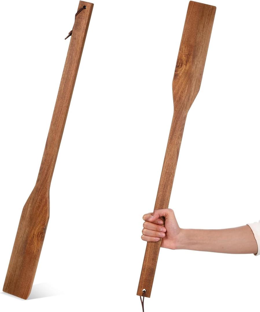 FillTouch 28 Inch Long Wooden Paddle for Cooking Flat Wooden Spatula Crawfish Paddle Stir Mixing Seafood Boil Pot Cooking Spatula for Camping Restaurants(Acacia Wood)