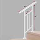 Hand Rails for Outdoor StepsStair Handrail & Indoor Stair Railing KitRailings for Outdoor Steps for Fence & Outdoor Steps (2 Step-White)