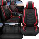 Car Seat Covers Fit for RAM 1500 2012-2026, Stylish Sport Seat Covers, Waterproof Wear-Resistant Premium Nappa Leather Car Seat Cover.(Full Set/Black Red)