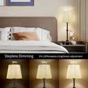 LED Cordless Table Lamp,Rechargeable 6000mA Battery Operated Portable Black Desk Lamp,Dimmable Touch Control Table Lamp,for Restaurant/Patio/Outdoor.(LED Bulb Included)