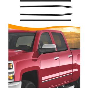Hoolcar Lower Window Trim Cover Molding Window Bottom Outer Frame Strip Compatible with Chevrolet Silverado GMC Sierra 2014-2018, Exterior Accessories, Black