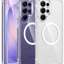 FNTCASE for Samsung Galaxy S26-Ultra Case: Clear Magnetic Phone Cases with Screen Protector Compatible with Magsafe Slim Anti Yellowing Rugged Protective Transparent Cell Phone Cover (Clear Magnetic)