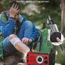 10000wAh/37000mWh Emergency Hand Crank Radio, Solar AM FM NOAA Weather Radio, 5 Charging Methods, Torch & LED Reading Light, SOS Alarm for Winter Storm Emergency, Red